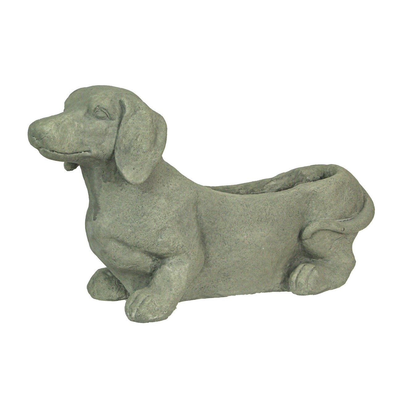 Resin Distressed Rustic Finish Dachshund Dog Indoor Outdoor Planter